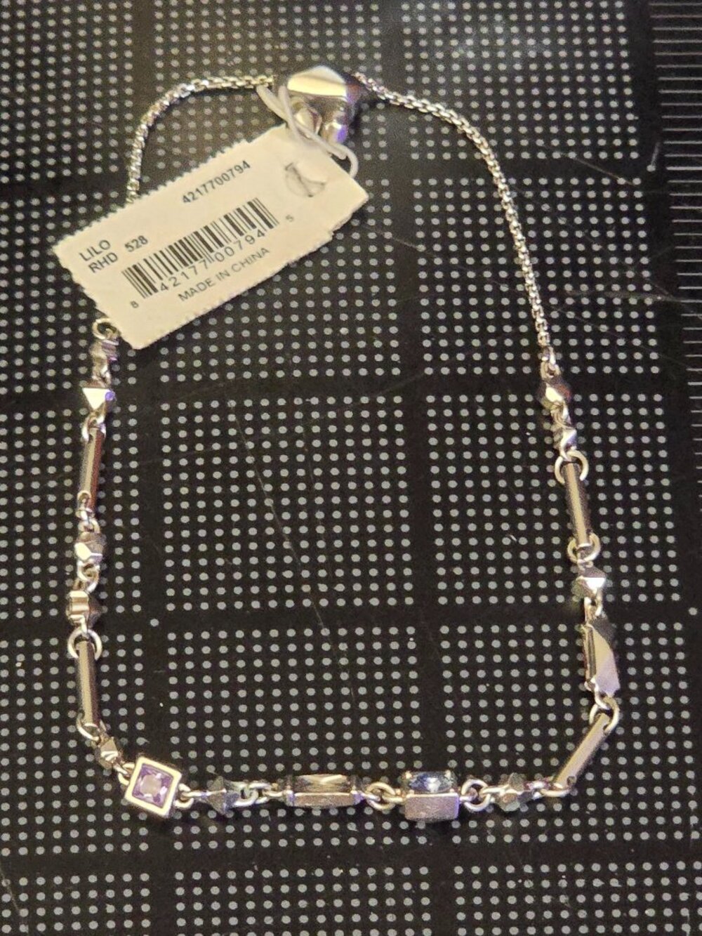 Kendra Scott Lilo Bracelet Silver Tone Geometric Link Adjustable